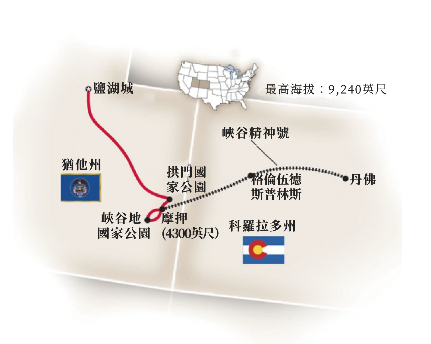 金龍旅遊-鹽湖城到丹佛: 峽谷探索之旅